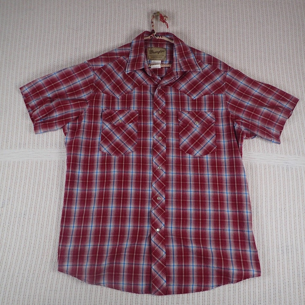 Wrangler Men's Western Fashion Pearl Snap Flannel Shirt Size: L